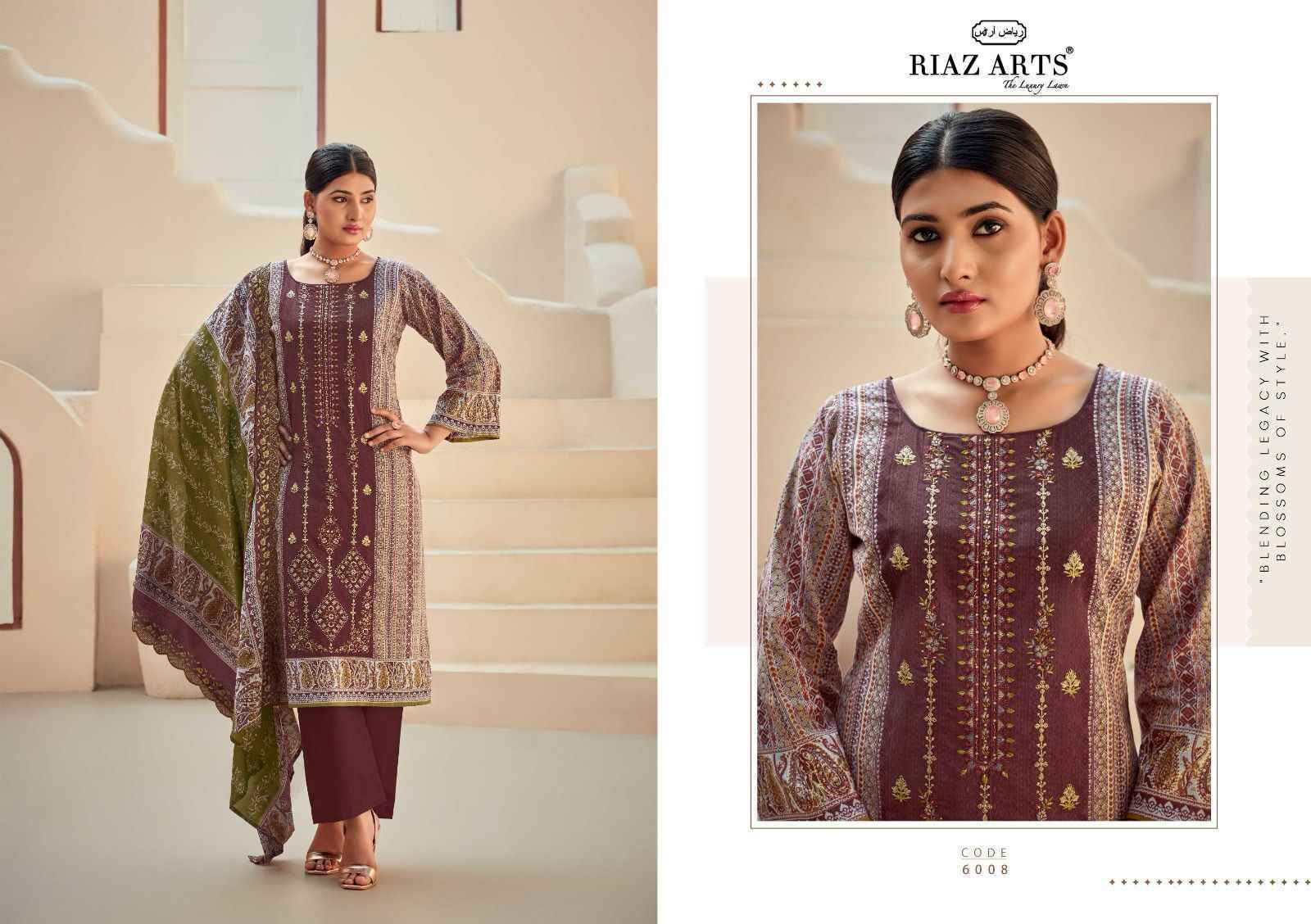 Riaz Arts Bin Saeed Vol-6 Cotton Dress Material (8 pcs Catalogue)