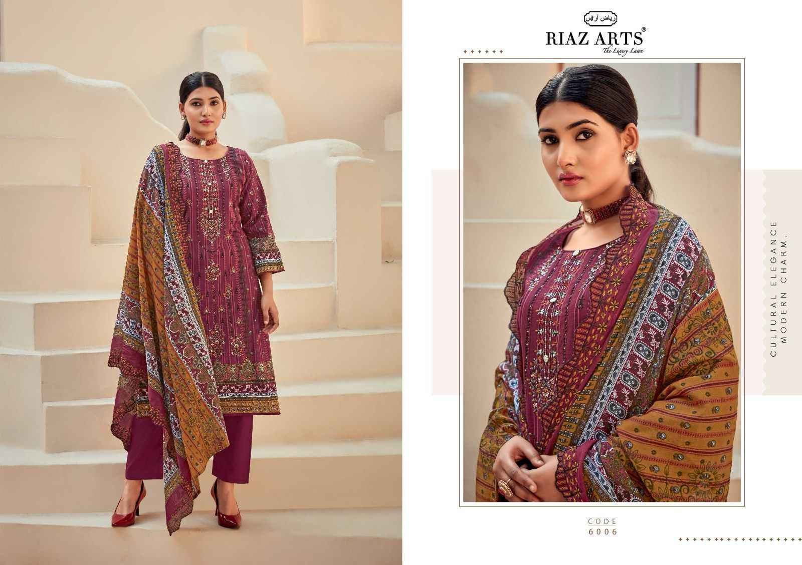 Riaz Arts Bin Saeed Vol-6 Cotton Dress Material (8 pcs Catalogue)