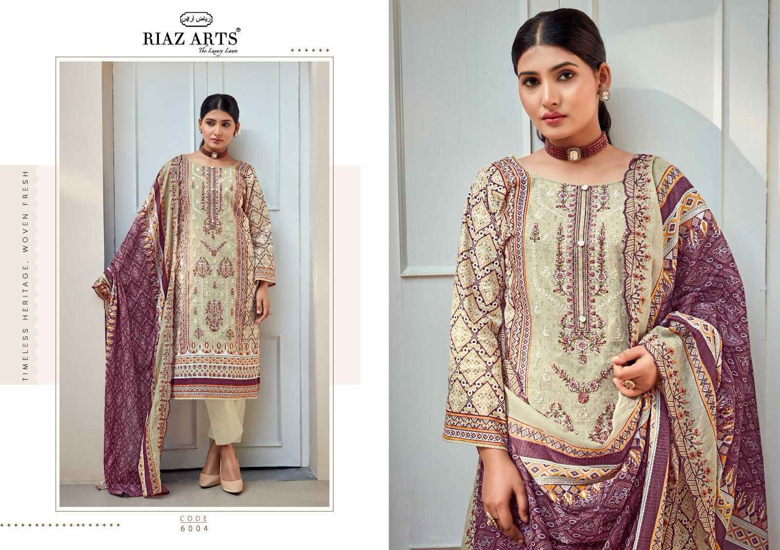 Riaz Arts Bin Saeed Vol-6 Cotton Dress Material (8 pcs Catalogue)
