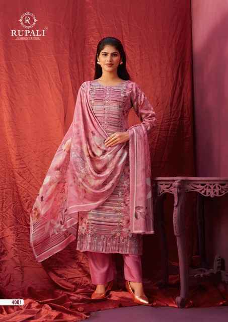 Rupali Fashion Alvira Jam Satin Dress Material Wholesale Price ( 4 Pcs Catalog )