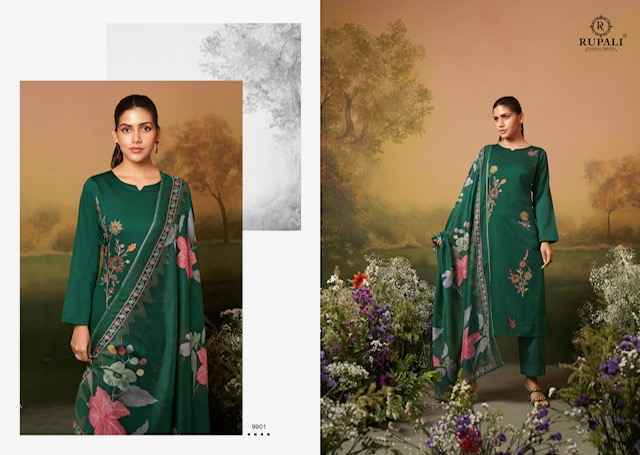 Rupali Fashion Guldasta Jam Satin Dress Material Wholesale Rate (6 pcs Catalogue)