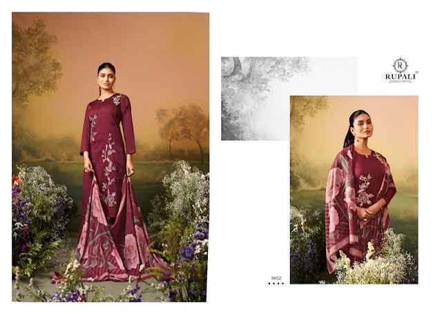 Rupali Fashion Guldasta Jam Satin Dress Material Wholesale Rate (6 pcs Catalogue)