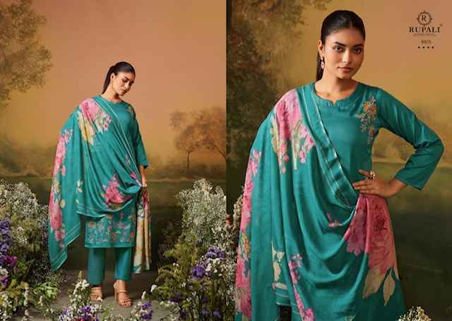 Rupali Fashion Guldasta Jam Satin Dress Material Wholesale Rate (6 pcs Catalogue)