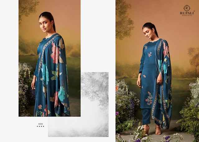 Rupali Fashion Guldasta Jam Satin Dress Material Wholesale Rate (6 pcs Catalogue)
