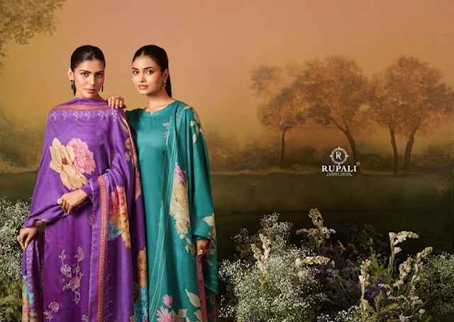 Rupali Fashion Guldasta Jam Satin Dress Material Wholesale Rate (6 pcs Catalogue)