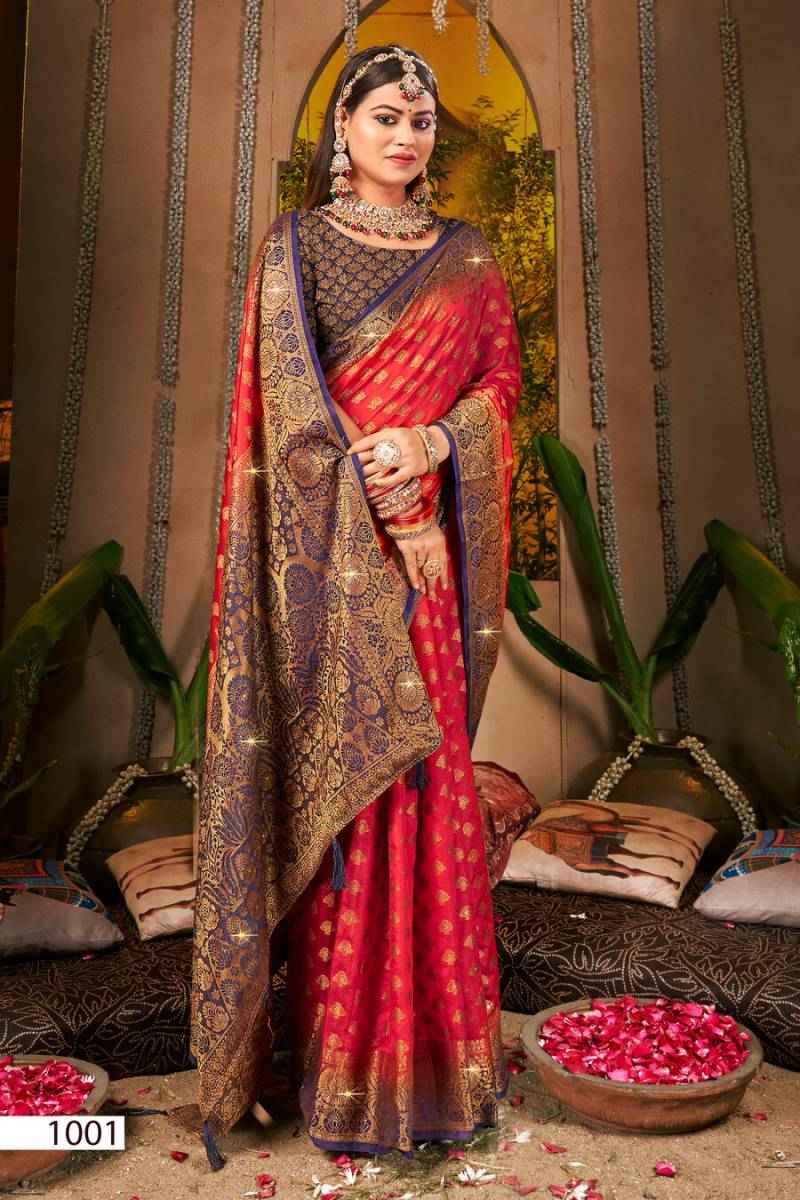 Saroj Vrindavan Dola Saroski Vol 1 Dola Silk Wholesale Saree Market ( 6 Pcs Catalogue )