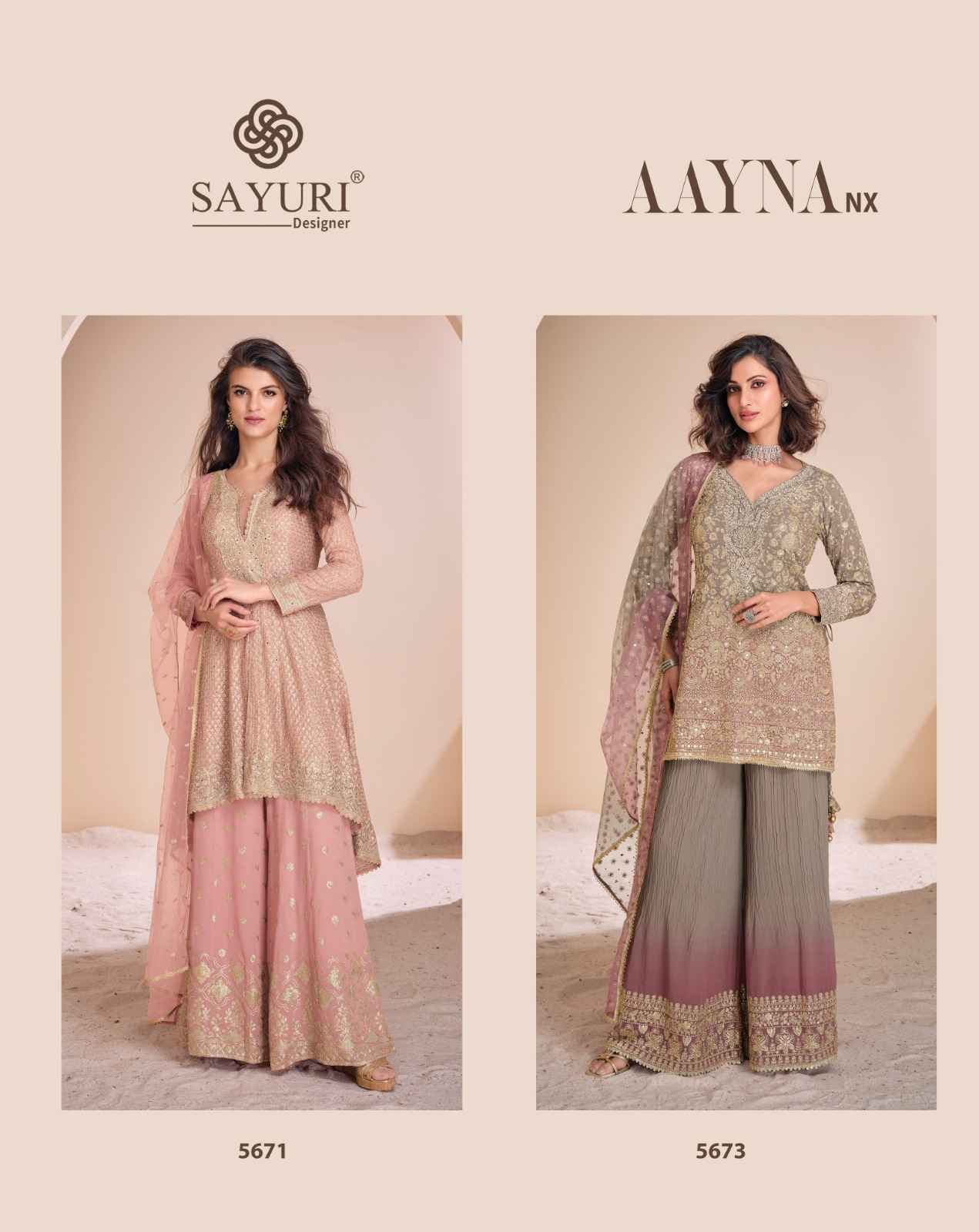 Sayuri Designer Aayna Nx Readumade Georgette Dress Wholesale Price ( 2 Pcs Catalog )