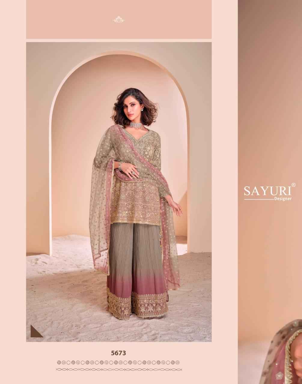 Sayuri Designer Aayna Nx Readumade Georgette Dress Wholesale Price ( 2 Pcs Catalog )