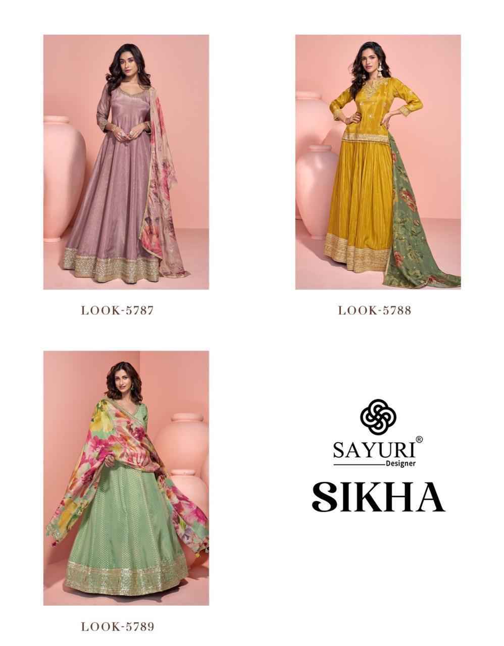 Sayuri Designer Sikha Readymade Viscouse Organza Silk Dress Wholesale Price ( 3 Pcs Catalog )