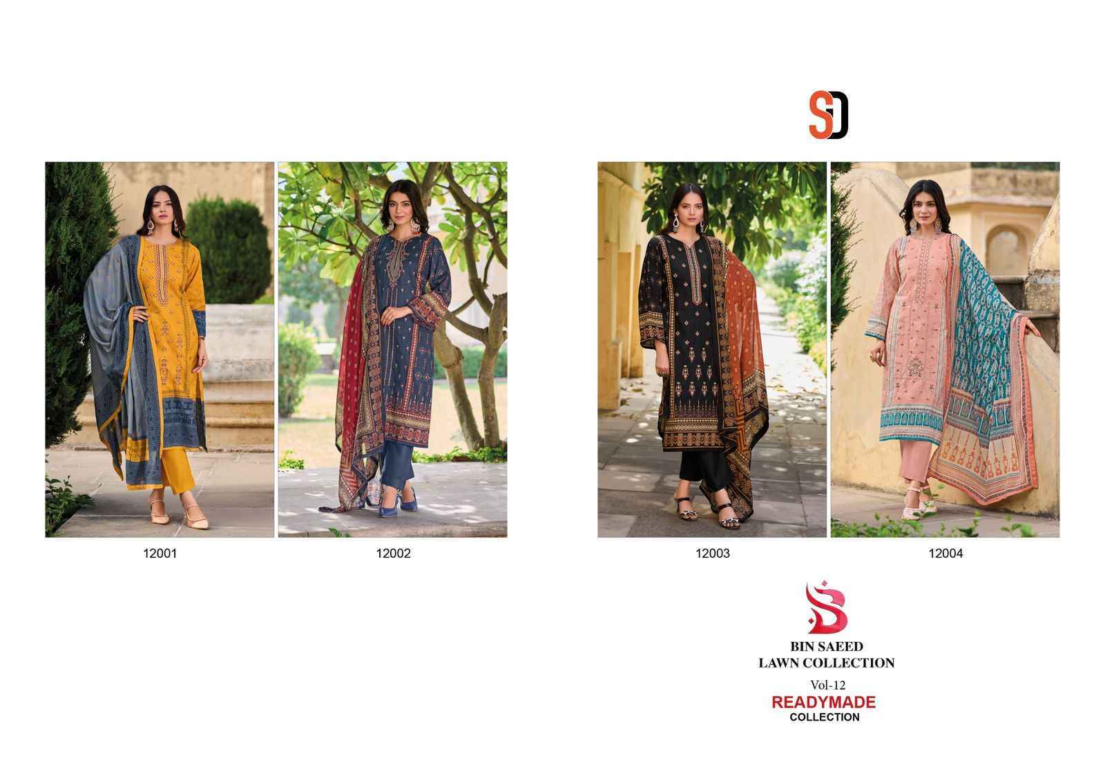 Shraddha Designer Bin Saeed Vol 12 Wholesale Readymade Suits ( 4 pcs Catalogue )
