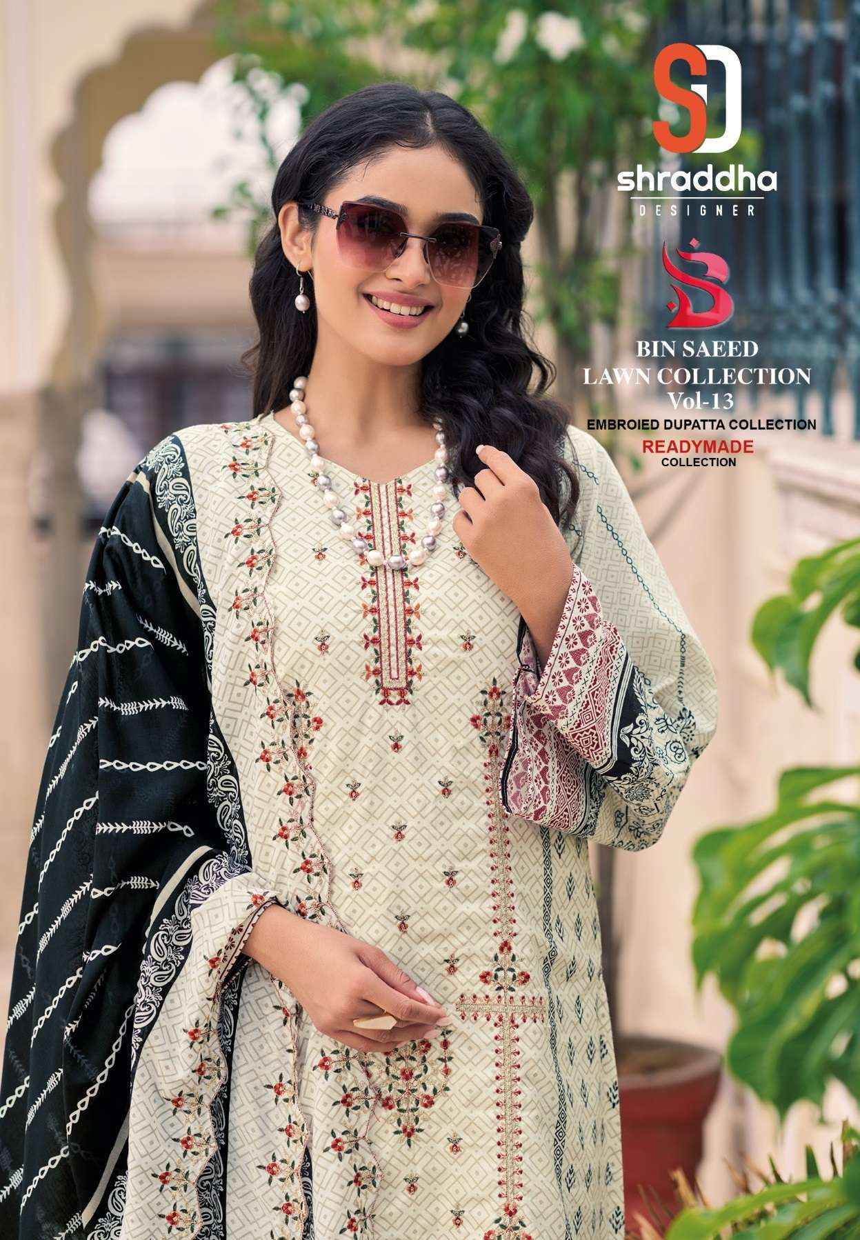 Shraddha Designer Bin Saeed Vol 13 Cotton  Readymade Pakistani suits ( 8 pcs Catalogue )