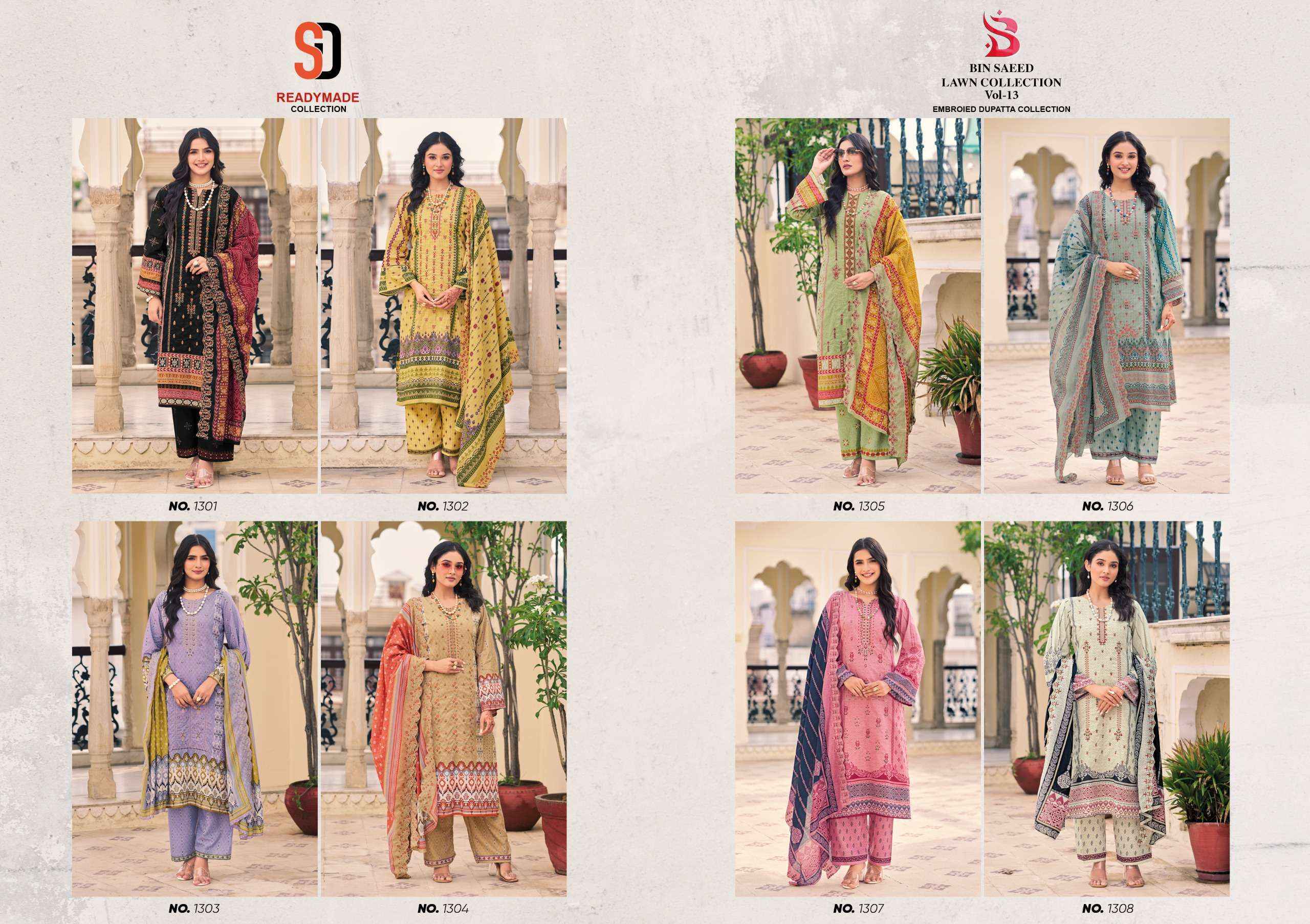 Shraddha Designer Bin Saeed Vol 13 Cotton  Readymade Pakistani suits ( 8 pcs Catalogue )