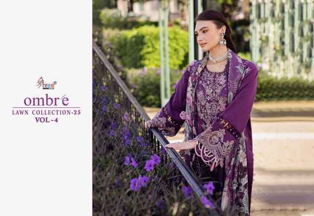 Shree Fabs Ombre 25 Vol 4 Cotton Pakistani Suits - Surat Wholesale Market (7 pcs Catalogue)