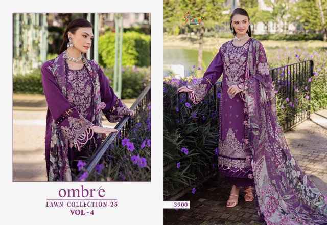 Shree Fabs Ombre 25 Vol 4 Cotton Pakistani Suits - Surat Wholesale Market (7 pcs Catalogue)