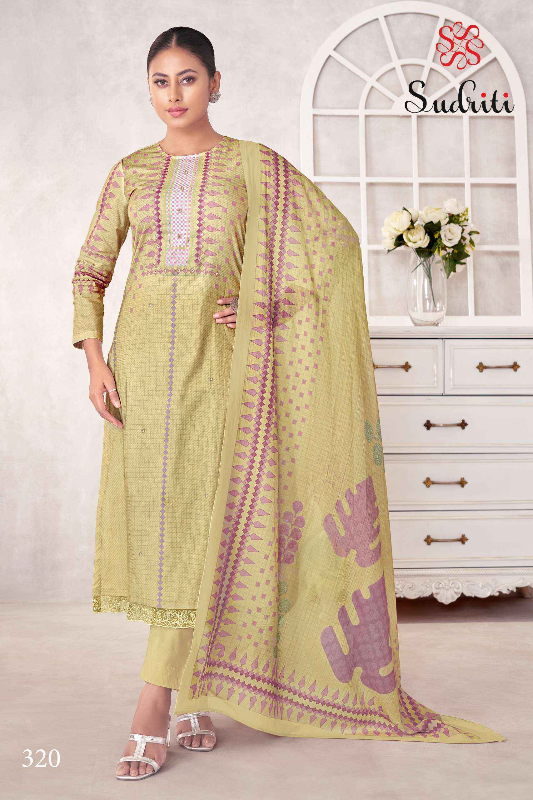 Sudriti Magic Stripe Lawn Cotton Suits - Wholesale Factory ( 6 pcs Catalogue )