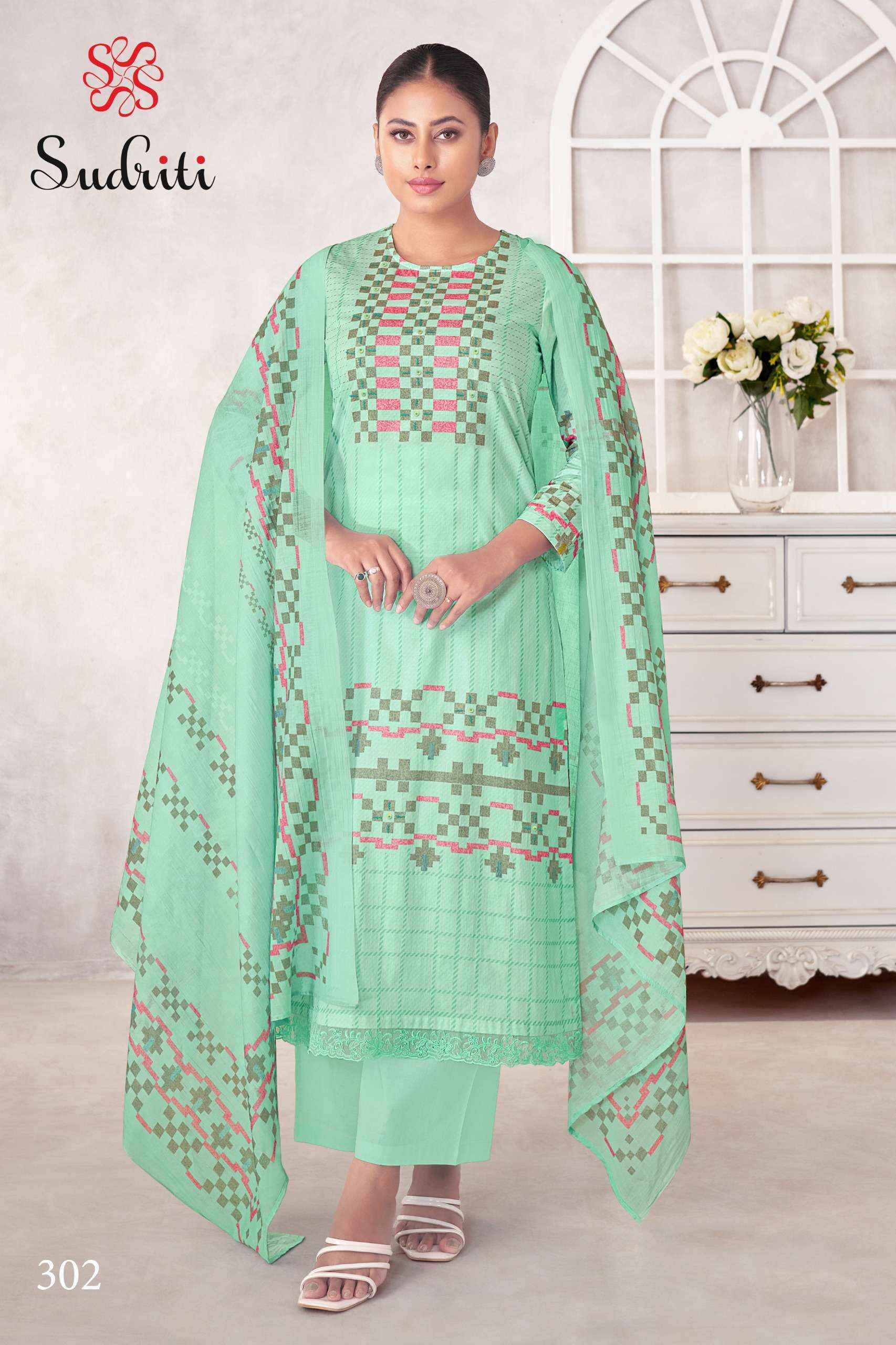 Sudriti Magic Stripe Lawn Cotton Suits - Wholesale Factory ( 6 pcs Catalogue )