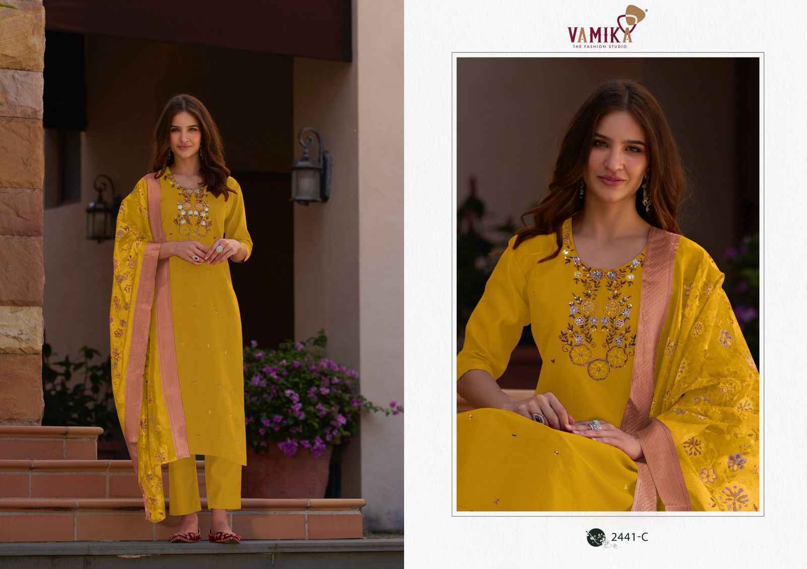Vamika Nx Jannat Vol 1 Viscos Vertican Silk Ready mades suits ( 4 pcs Catalogue )