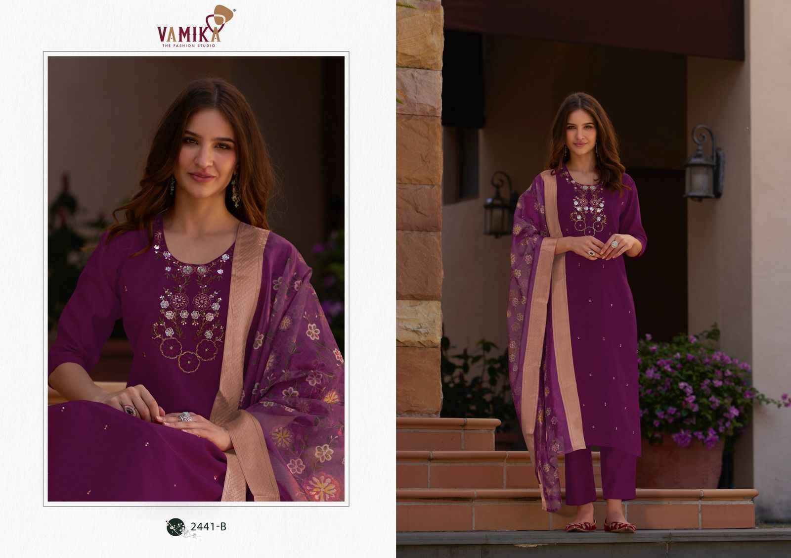 Vamika Nx Jannat Vol 1 Viscos Vertican Silk Ready mades suits ( 4 pcs Catalogue )