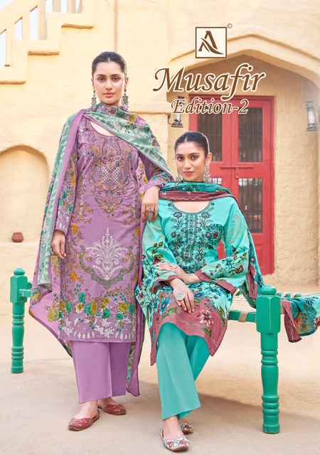 Alok Musafir Edition 2 Cotton Suits Latest Catalog Wholesale Price ( 8 pcs Catalogue )