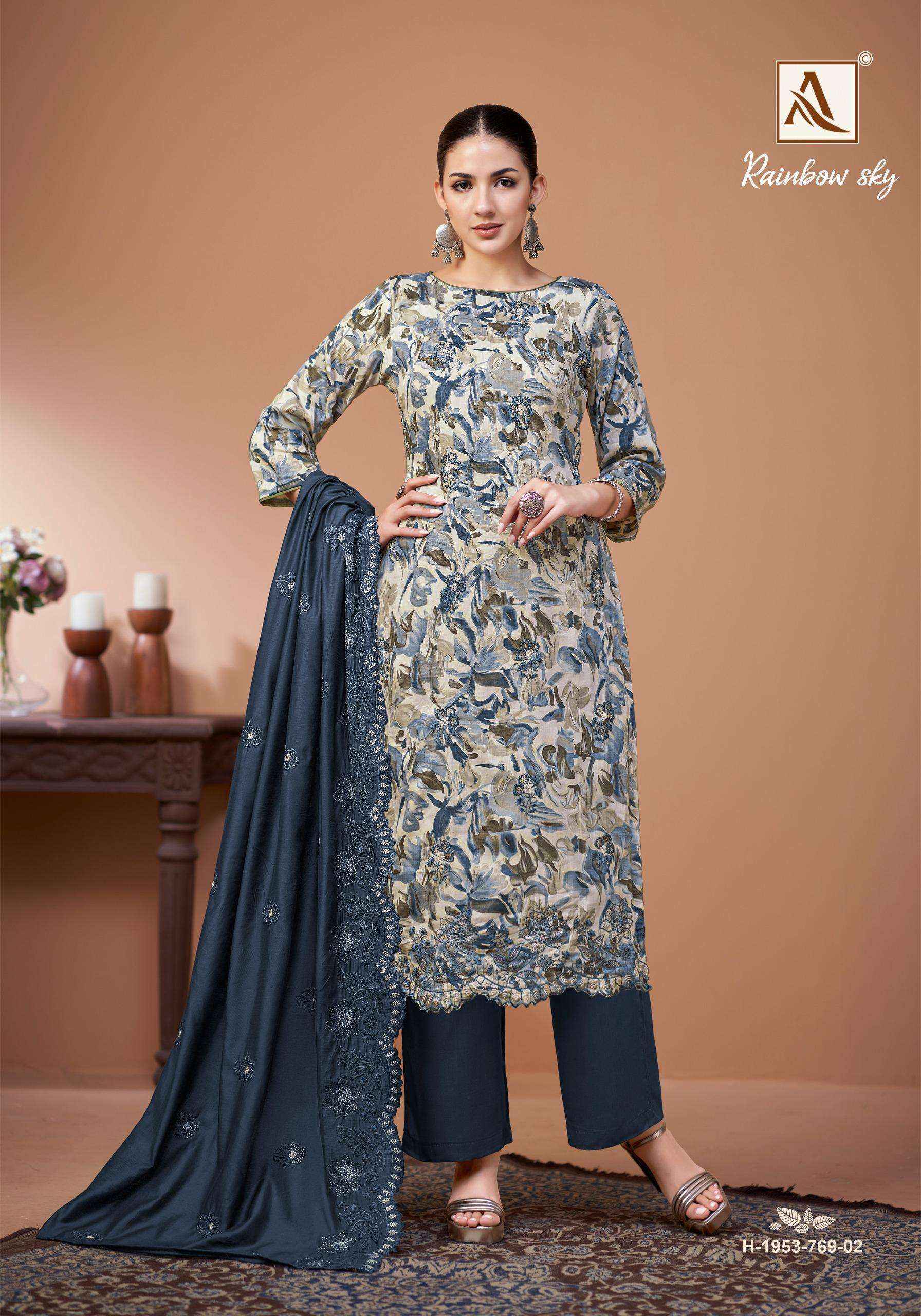 Alok Rainbow Sky Jam Cotton Dress Material Wholesale Rate ( 4 Pcs Catalog )