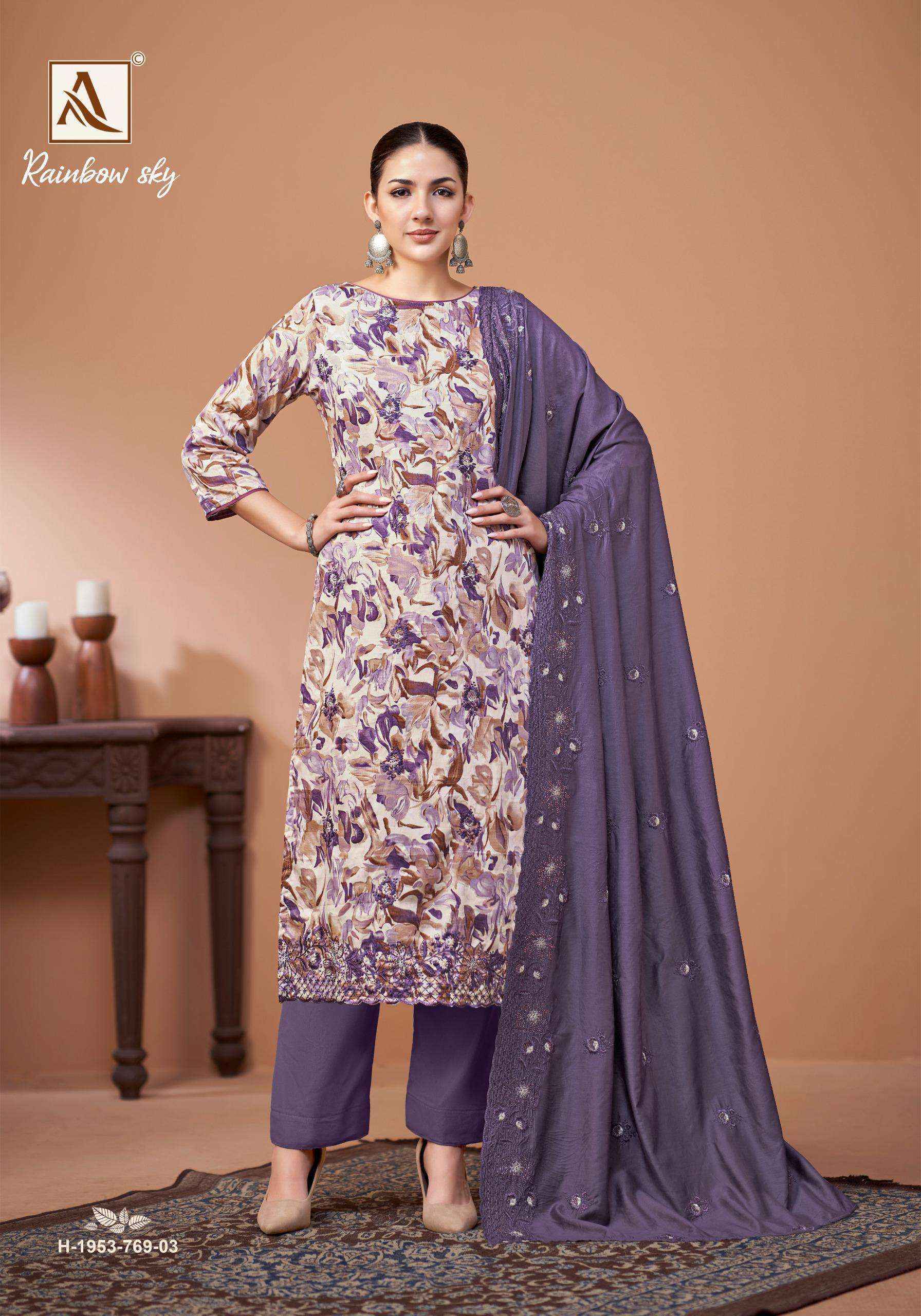 Alok Rainbow Sky Jam Cotton Dress Material Wholesale Rate ( 4 Pcs Catalog )