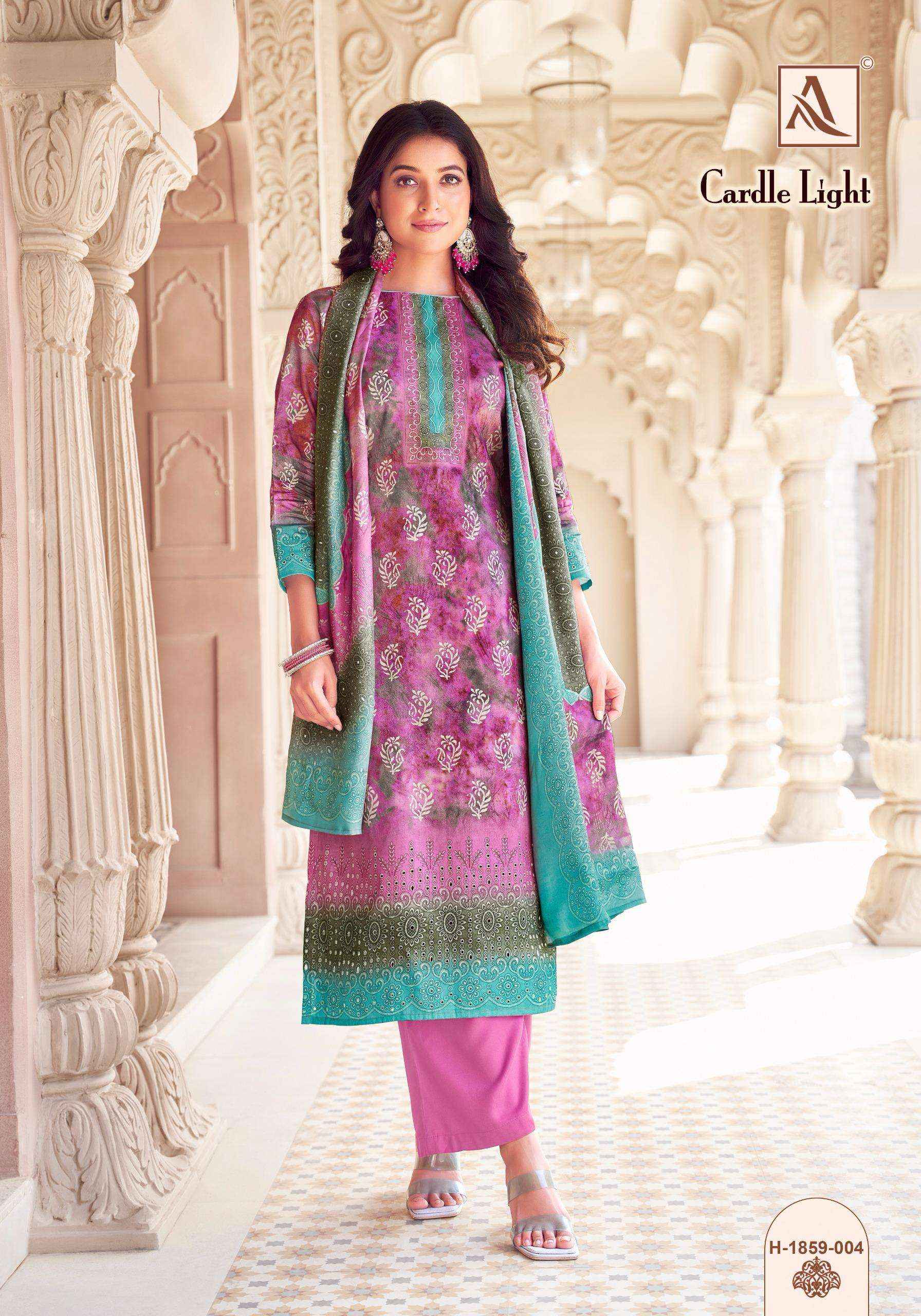 Alok Suit Cardle Light Fancy Work Cotton Pakistani Salwar Suits ( 4 Pcs Catalogue )