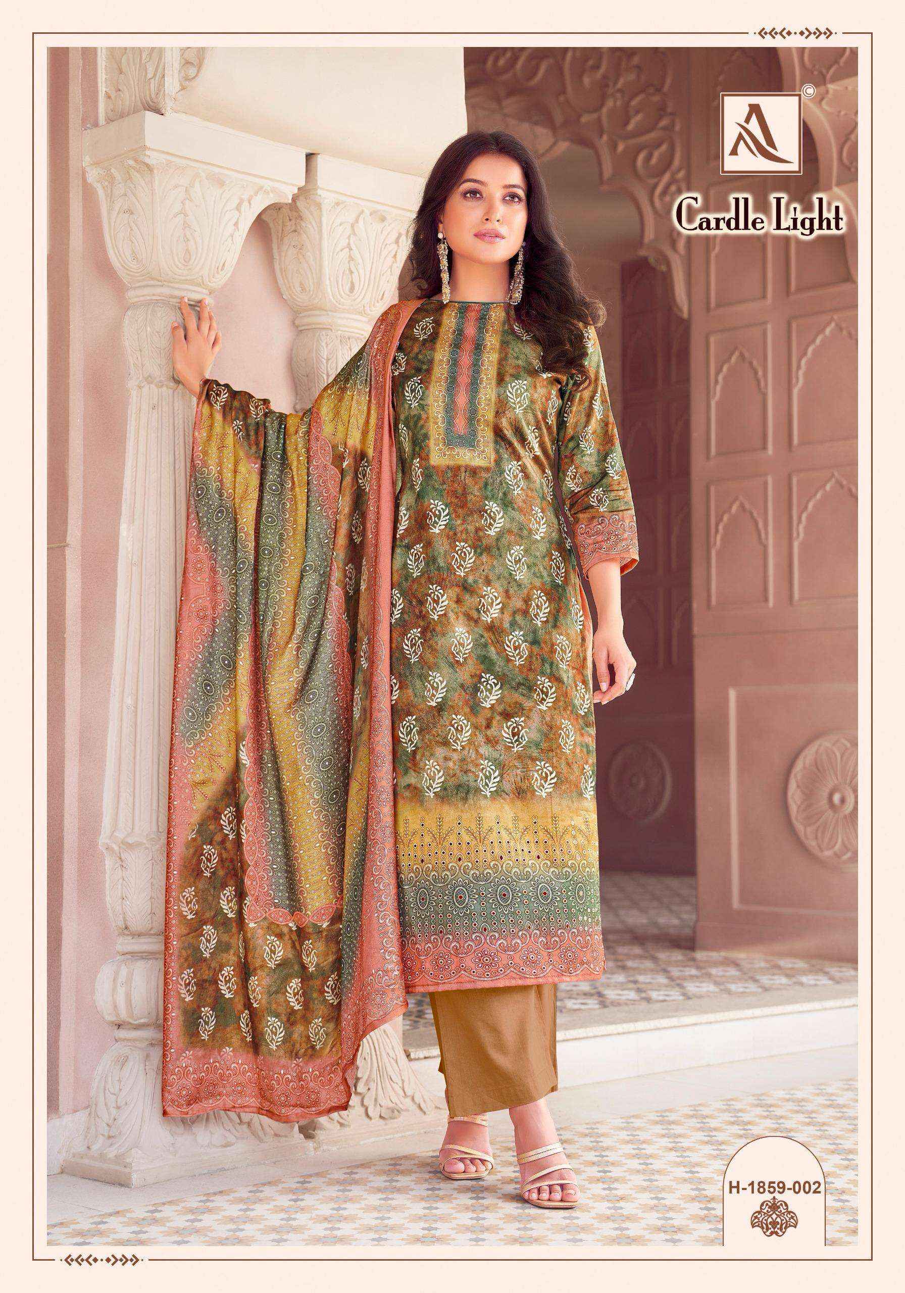 Alok Suit Cardle Light Fancy Work Cotton Pakistani Salwar Suits ( 4 Pcs Catalogue )
