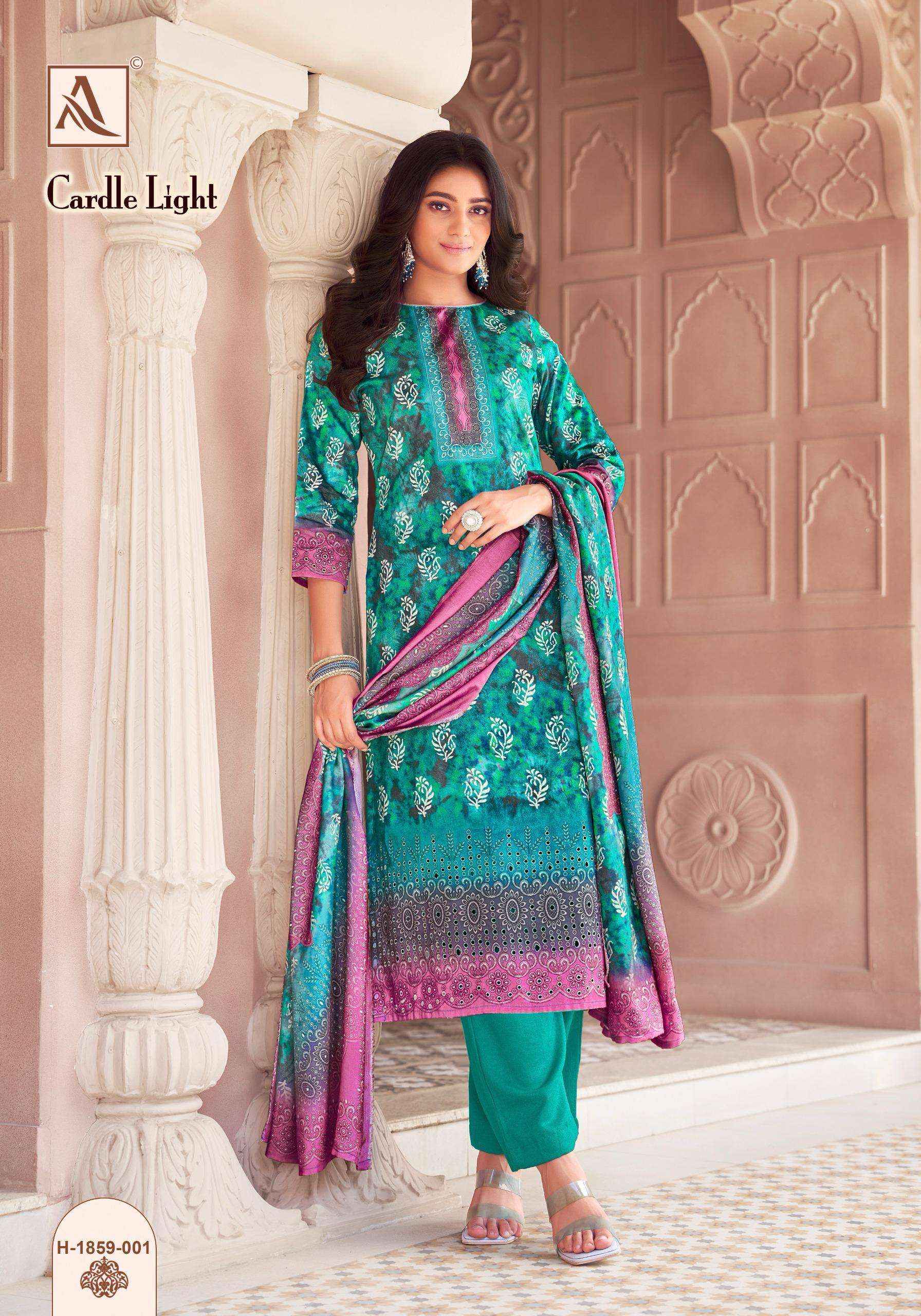 Alok Suit Cardle Light Fancy Work Cotton Pakistani Salwar Suits ( 4 Pcs Catalogue )