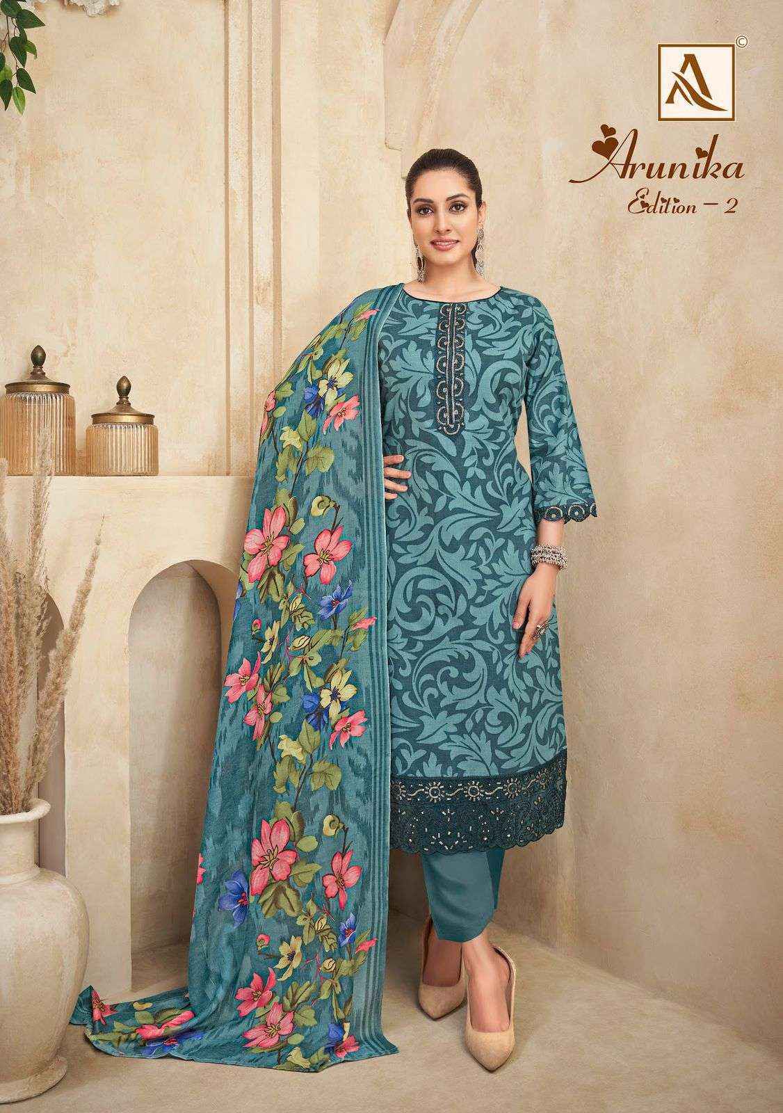 Alok Suits Arunika Edition 2 Cambric Cotton Dress Material Wholesale Surat ( 6 Pcs Catalogue )