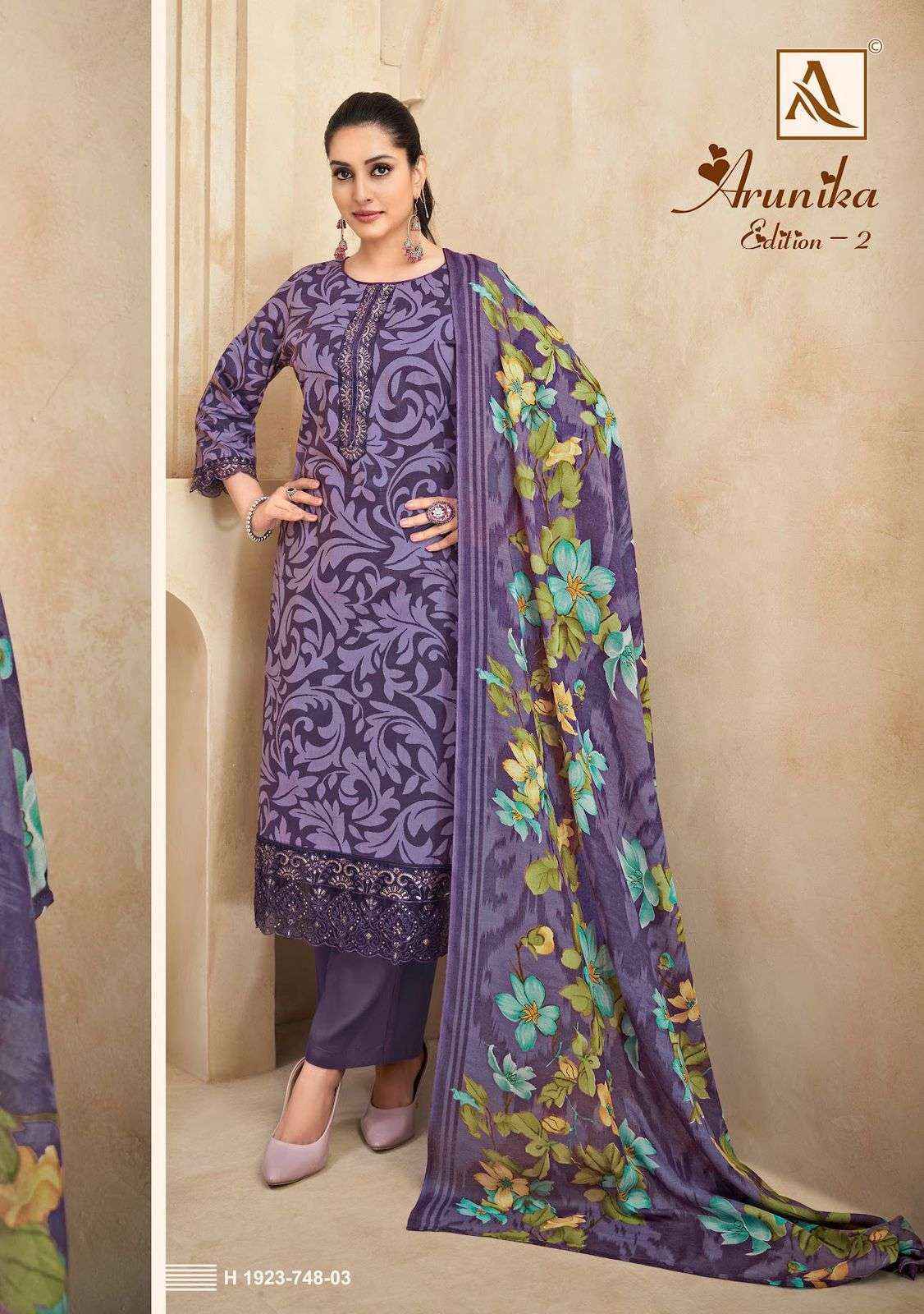 Alok Suits Arunika Edition 2 Cambric Cotton Dress Material Wholesale Surat ( 6 Pcs Catalogue )