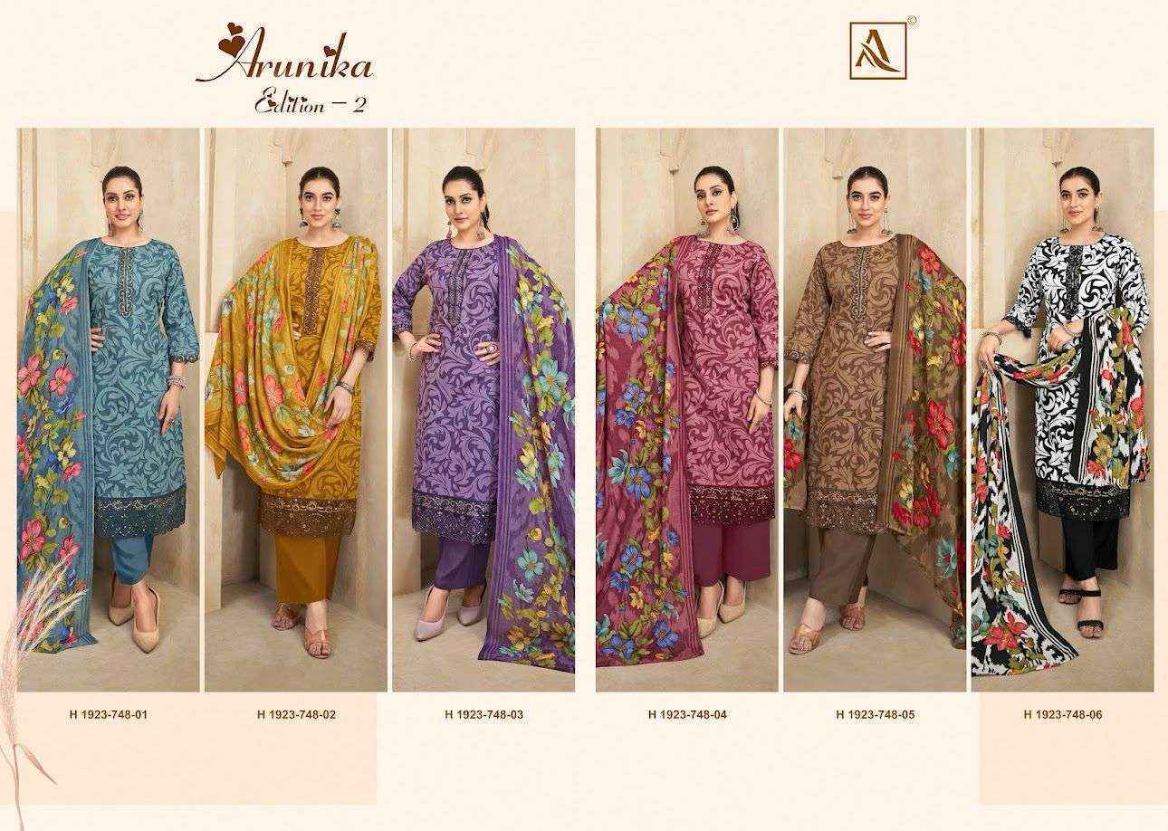 Alok Suits Arunika Edition 2 Cambric Cotton Dress Material Wholesale Surat ( 6 Pcs Catalogue )