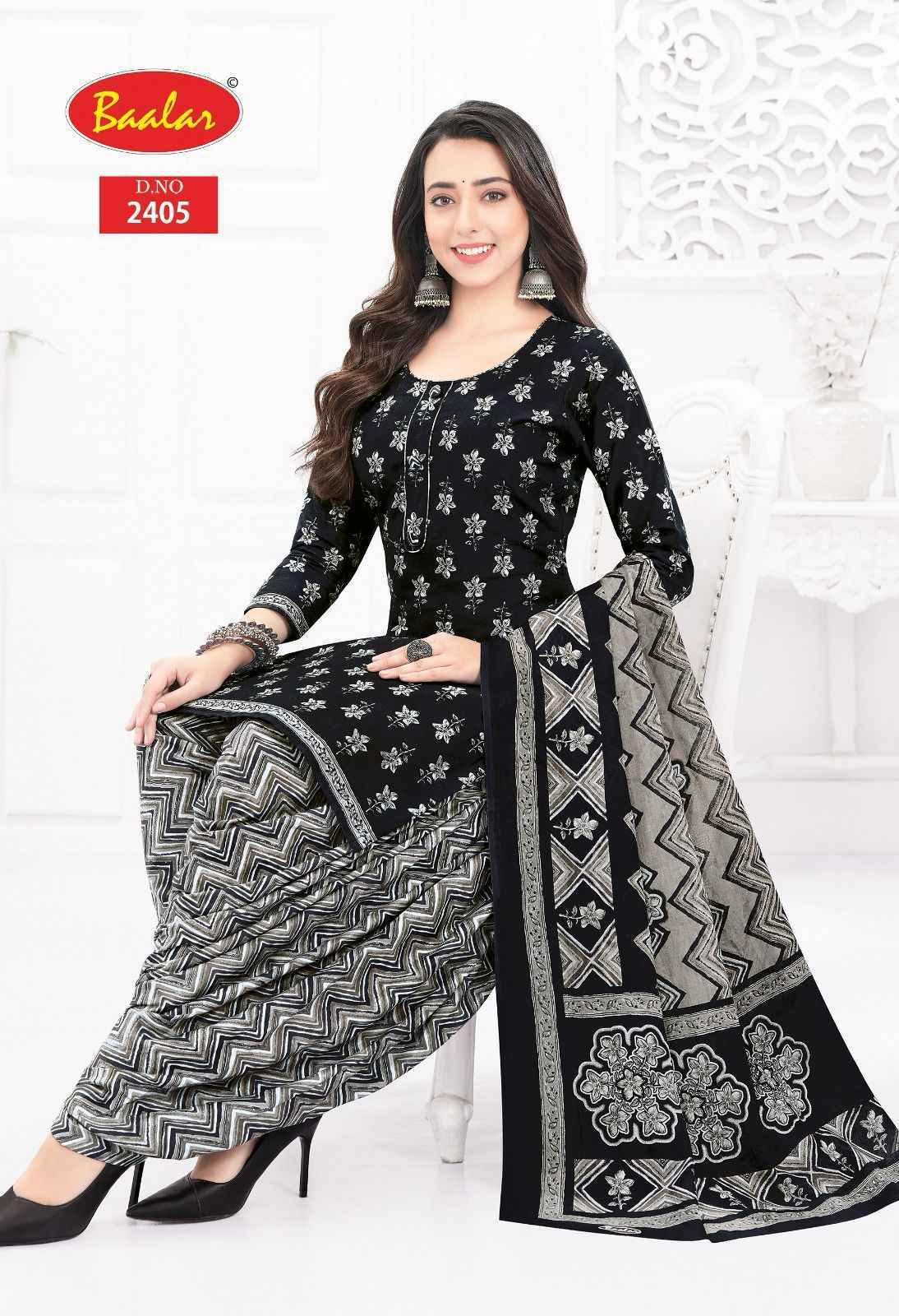 Baalar Black & White Cotton Salwar Suits New Catalog ( 5 pcs Catalogue )