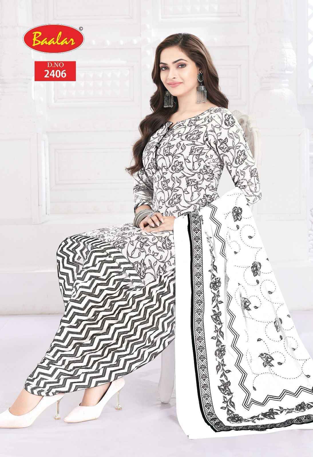 Baalar Black & White Cotton Salwar Suits New Catalog ( 5 pcs Catalogue )