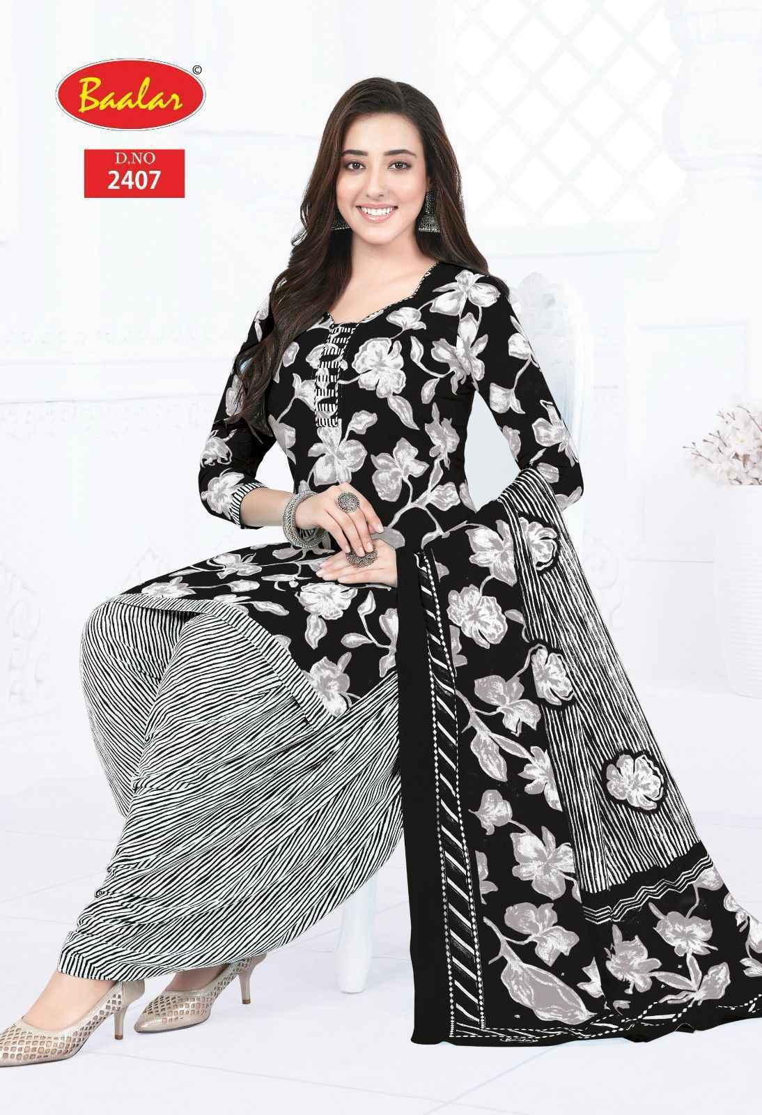 Baalar Black & White Cotton Salwar Suits New Catalog ( 5 pcs Catalogue )