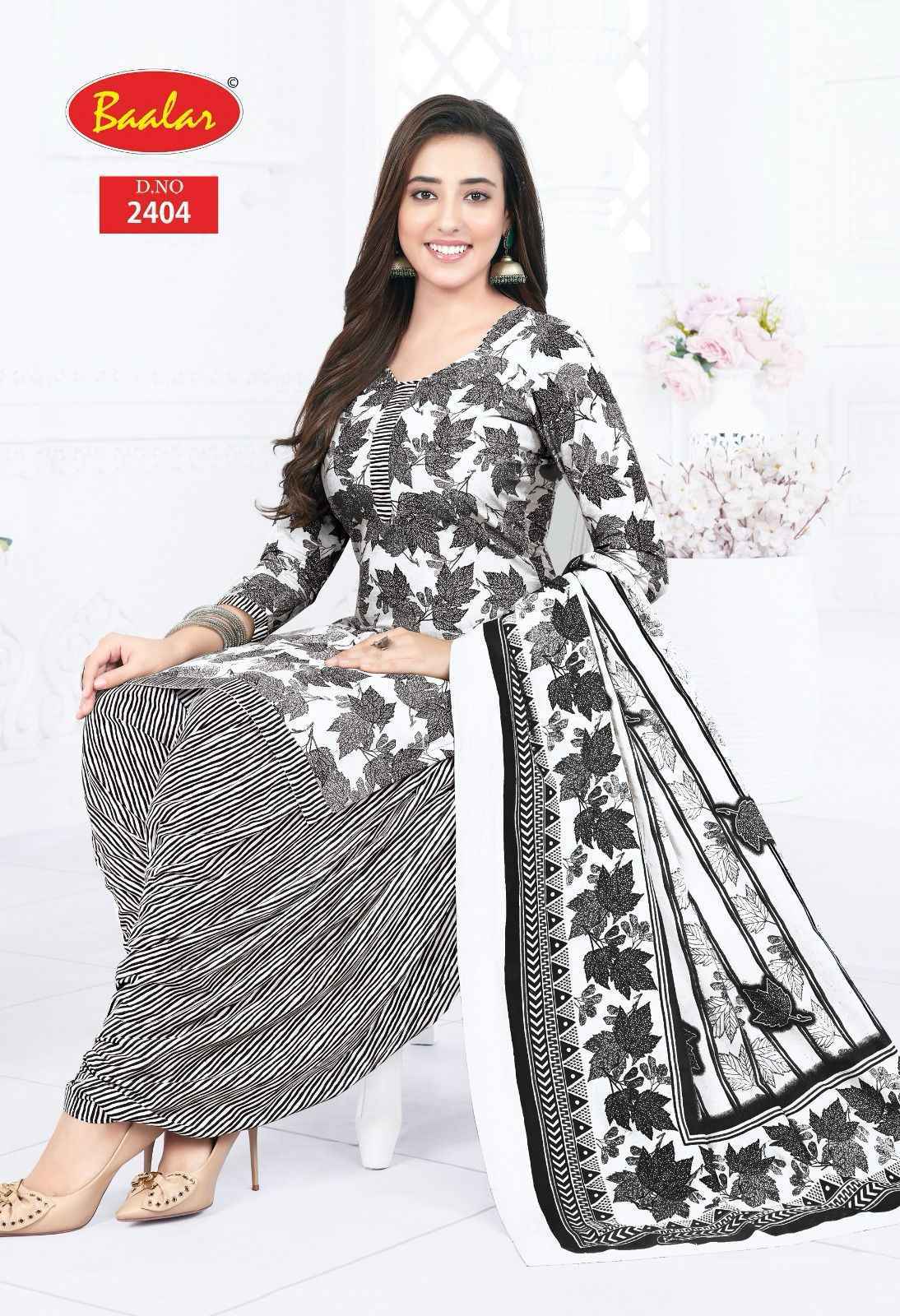 Baalar Black & White Cotton Salwar Suits New Catalog ( 5 pcs Catalogue )