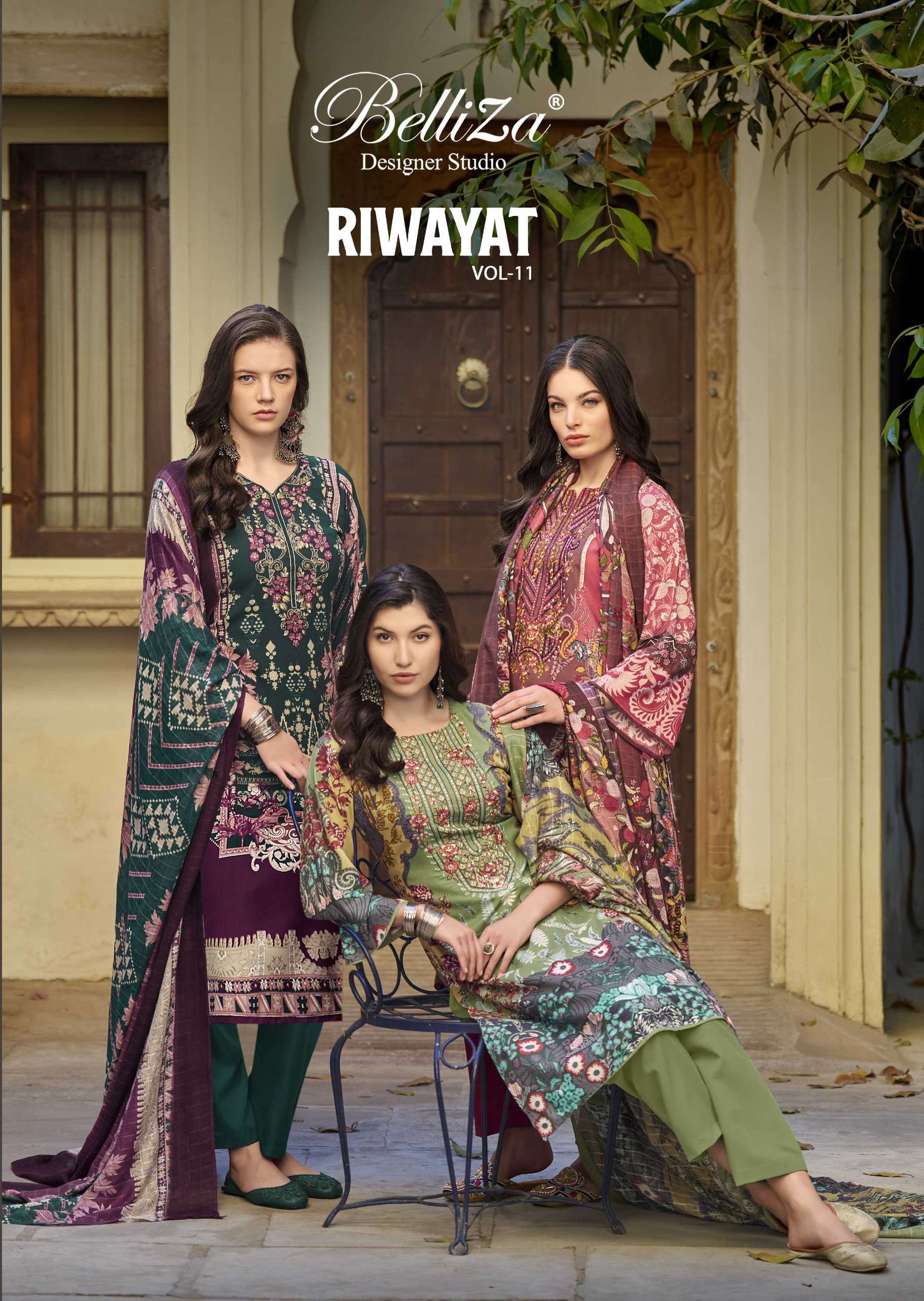 Belliza Designer Riwayat Vol 11 Rayon Suits Latest Catalog ( 8 Pcs Catalogue )
