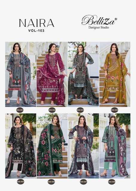 Belliza Naira Vol 103 Cotton Pakistani Salwar Kameez Online Shopping ( 8 pcs Cataloge )