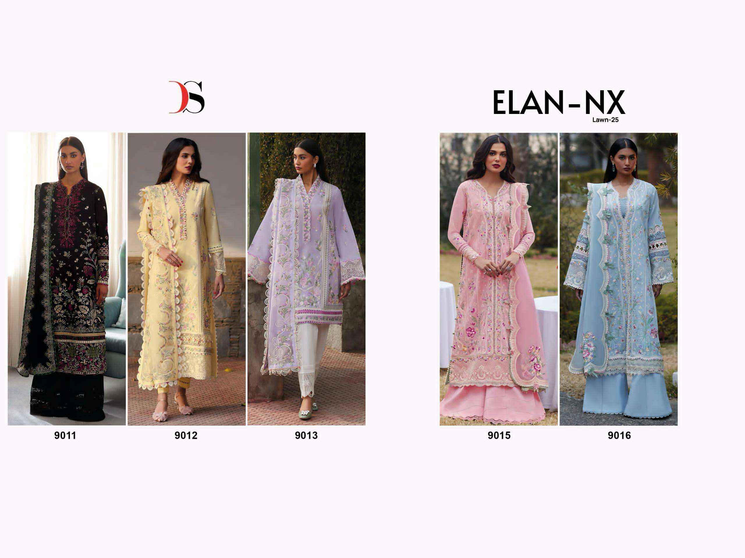 Deepsy Suits Elan Lawn 25 NX Cotton Dress Material Wholesale Price ( 5 pcs Catalogue )