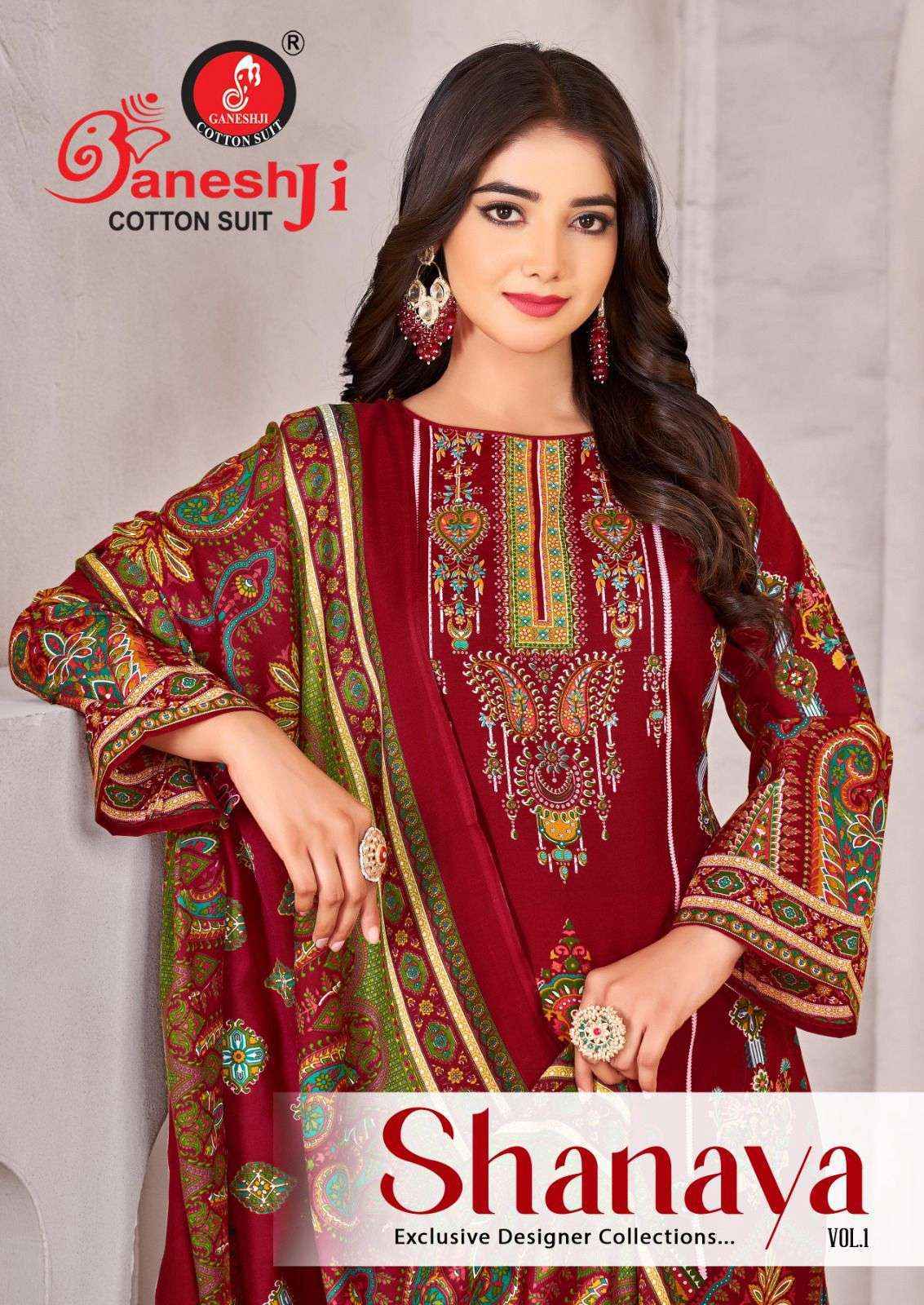 Ganesh Ji Shanaya Vol 1 Cotton Pakistani Suits New Catalog ( 8 Pcs Catalogue  )