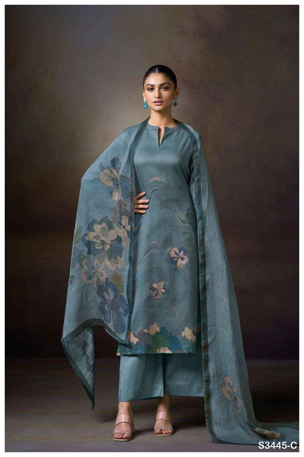 Ganga Macie-S3445 Cotton Dress Material Wholesale Rate (4 pcs Catalogue)