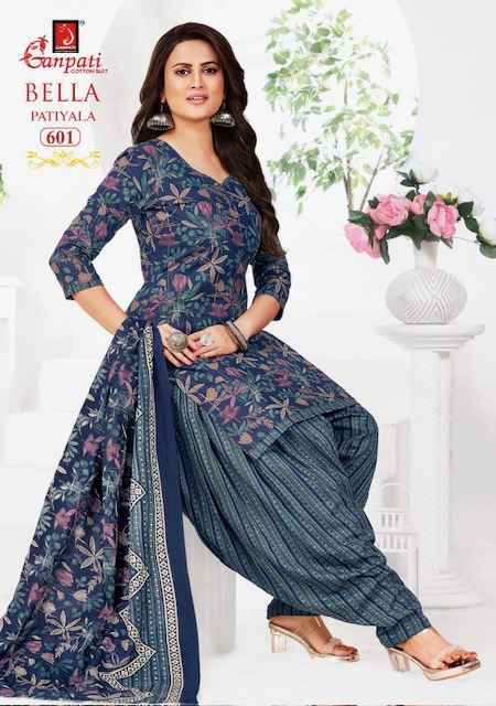 Ganpati Bella Patiyala Vol 6 Pure Cotton Unstitched Salwar Suits ( 15 Pcs Catalogue )