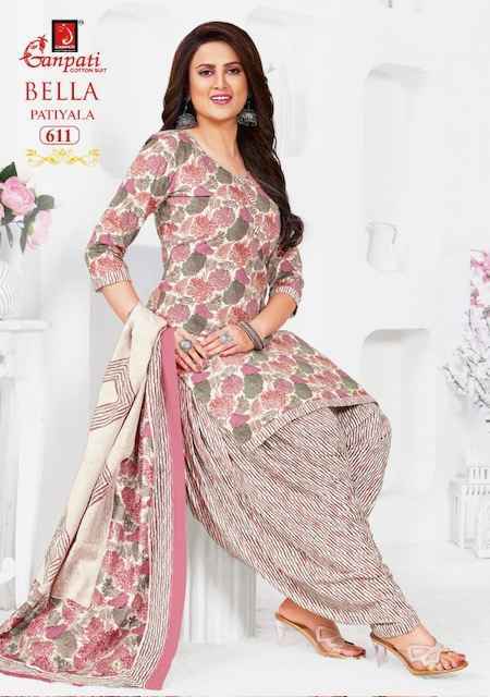 Ganpati Bella Patiyala Vol 6 Pure Cotton Unstitched Salwar Suits ( 15 Pcs Catalogue )