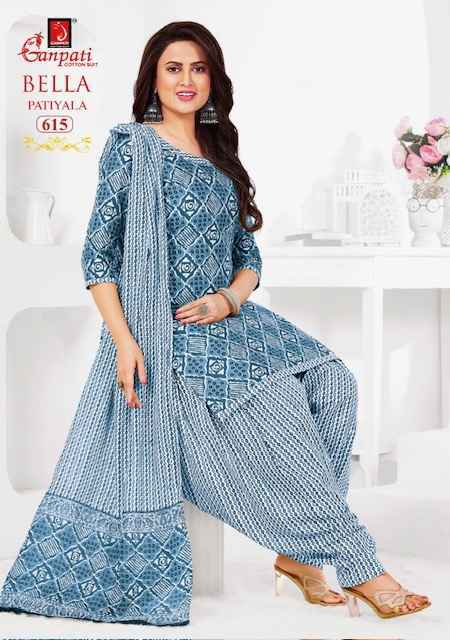 Ganpati Bella Patiyala Vol 6 Pure Cotton Unstitched Salwar Suits ( 15 Pcs Catalogue )