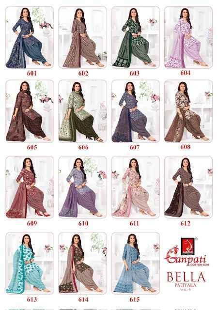 Ganpati Bella Patiyala Vol 6 Pure Cotton Unstitched Salwar Suits ( 15 Pcs Catalogue )
