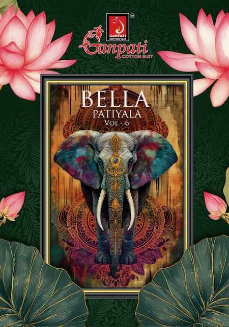 Ganpati Bella Patiyala Vol 6 Pure Cotton Unstitched Salwar Suits ( 15 Pcs Catalogue )
