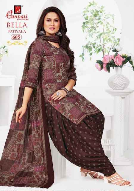 Ganpati Bella Patiyala Vol 6 Pure Cotton Unstitched Salwar Suits ( 15 Pcs Catalogue )
