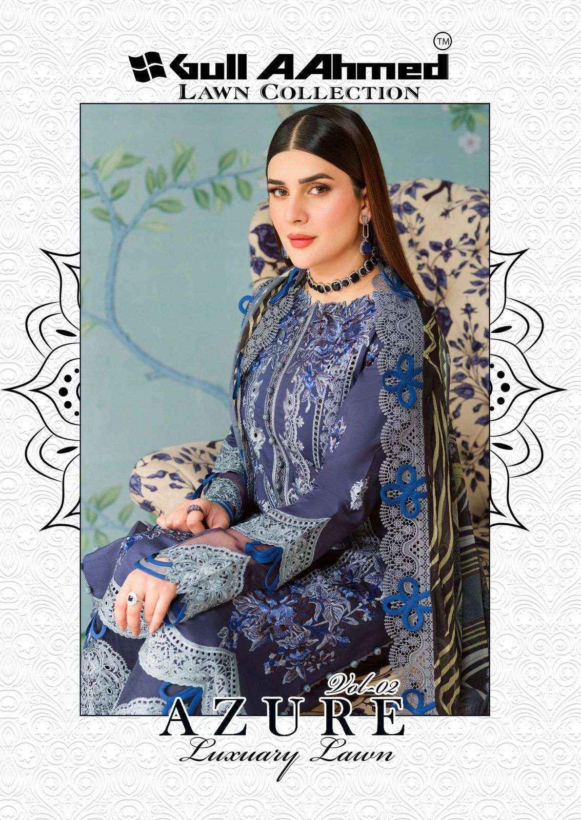 Gull Aahmed Azure Vol 2 Lawn Cotton Pakistani Suits ( 6 pcs Catalogue )