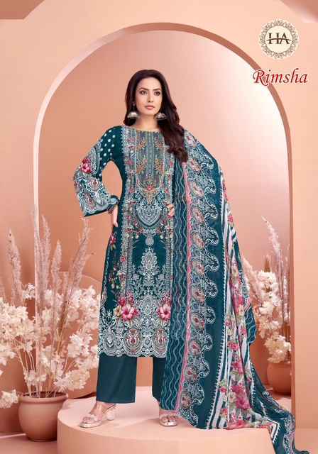 Harshit Rimsha Viscose Rayon Pakistani Suits New Catalog ( 8 pcs Catalogue )