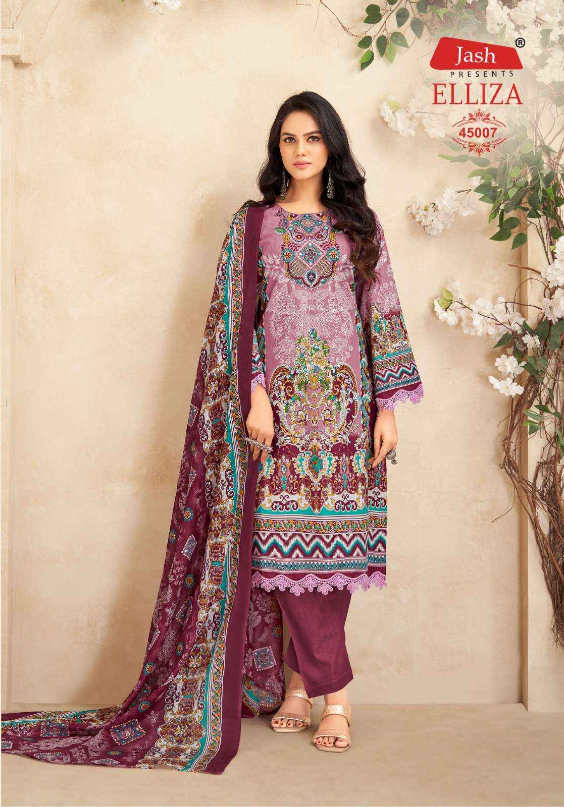 JASH ELLIZA VOL 45 COTTON DIGITAL KARACHI STYLE PRINT DRESS MATERIAL WHOLESALE RATE ( 10 PCS CATALOG )