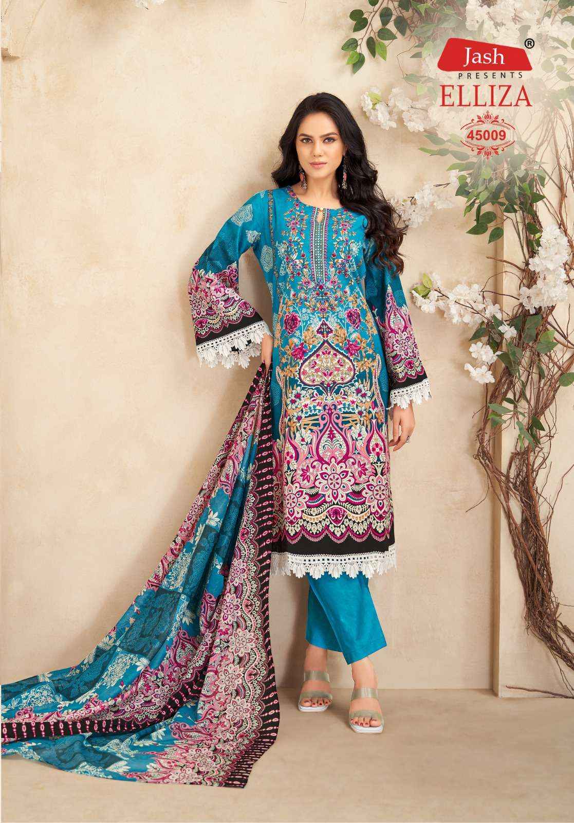 JASH ELLIZA VOL 45 COTTON DIGITAL KARACHI STYLE PRINT DRESS MATERIAL WHOLESALE RATE ( 10 PCS CATALOG )